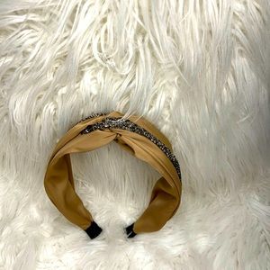 Tan and silver headband